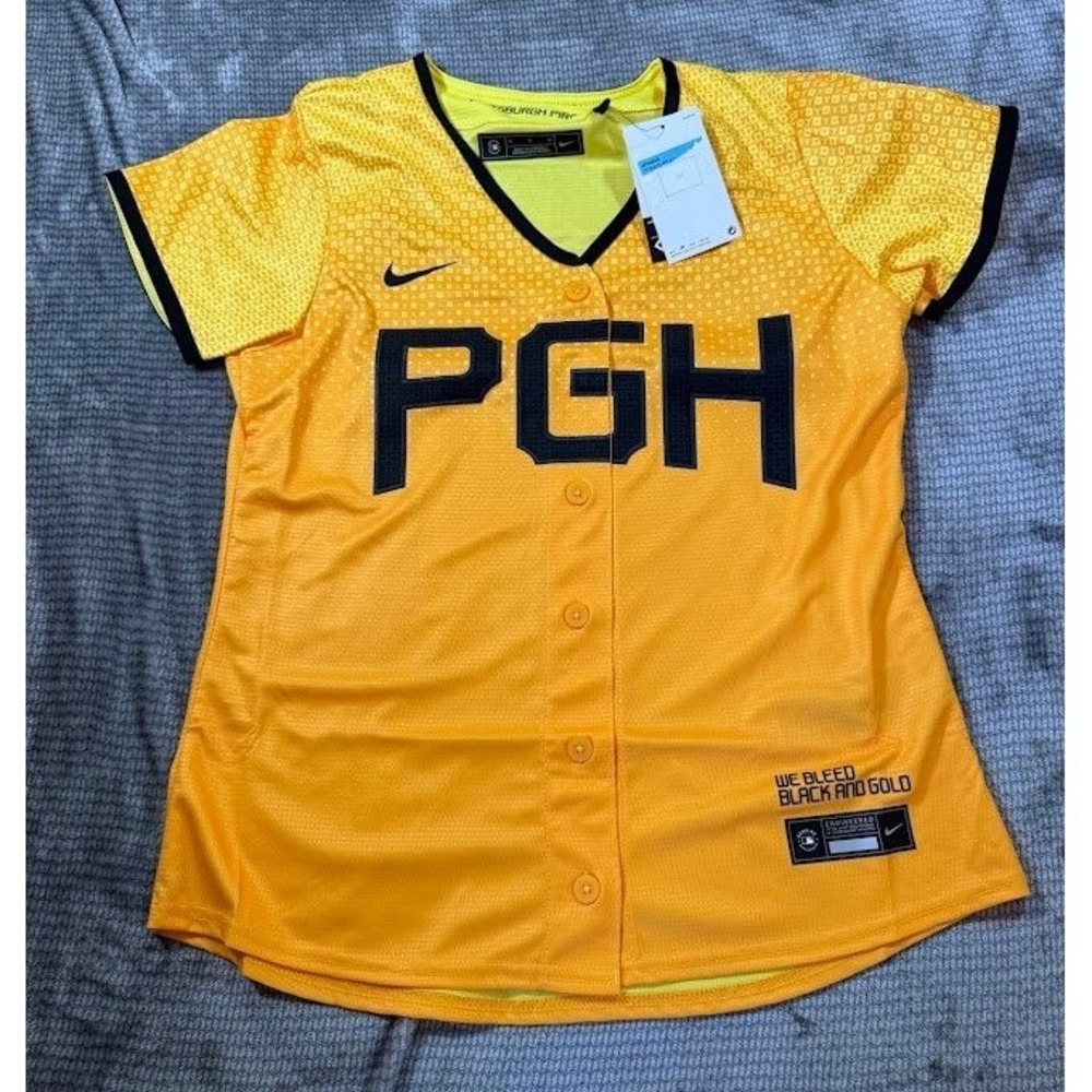 Nike Pittsburgh Pirates City Connect Hayes Jersey Women's Yellow PGH Baseball M